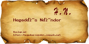 Hegedűs Nándor névjegykártya