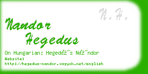 nandor hegedus business card