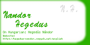 nandor hegedus business card